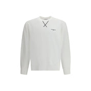 White Cotton Sweatshirt with Embroidered GIVENCHY Paris Signature
