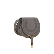 Gray Calf Leather Shoulder Bag with Monogram