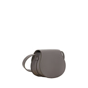 Gray Calf Leather Shoulder Bag with Monogram