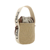 Vit canvasväska med raffiamönster - Chloé