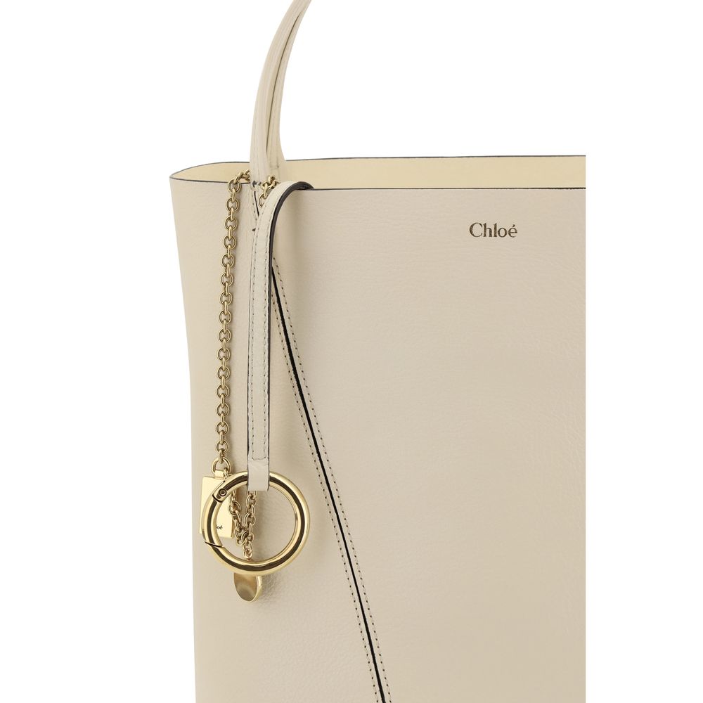 Cream Calf Leather Shoulder Bag with Monogram