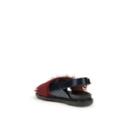 Marni Multicolor Calf Leather Flat Sandals