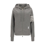 Gray Cotton Sweatshirt with Logo Patch
