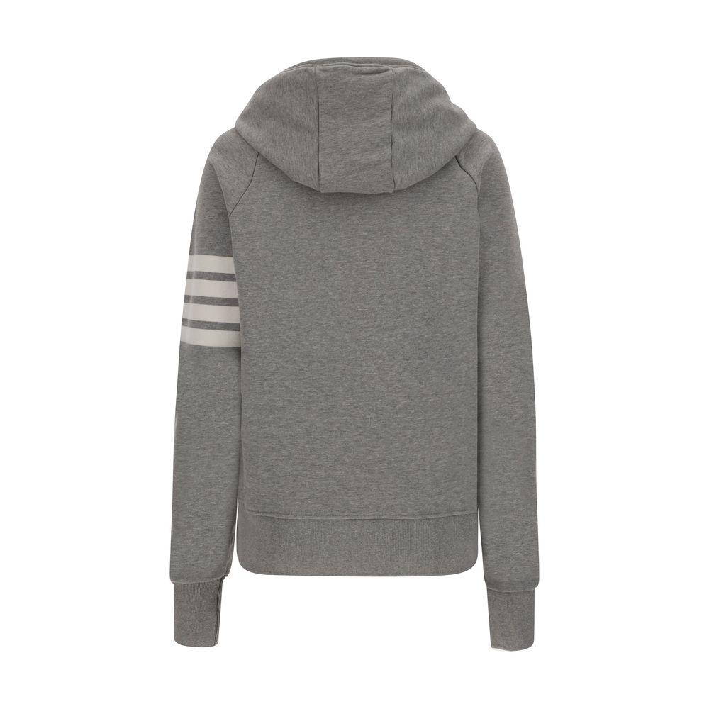 Gray Cotton Sweatshirt with Logo Patch
