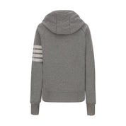 Gray Cotton Sweatshirt with Logo Patch