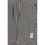 Gray Cotton Sweatshirt with Logo Patch