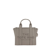 Gray Calf Leather The Small Tote Handbag with Monogram