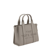 Gray Calf Leather The Small Tote Handbag with Monogram