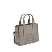 Gray Calf Leather The Small Tote Handbag with Monogram
