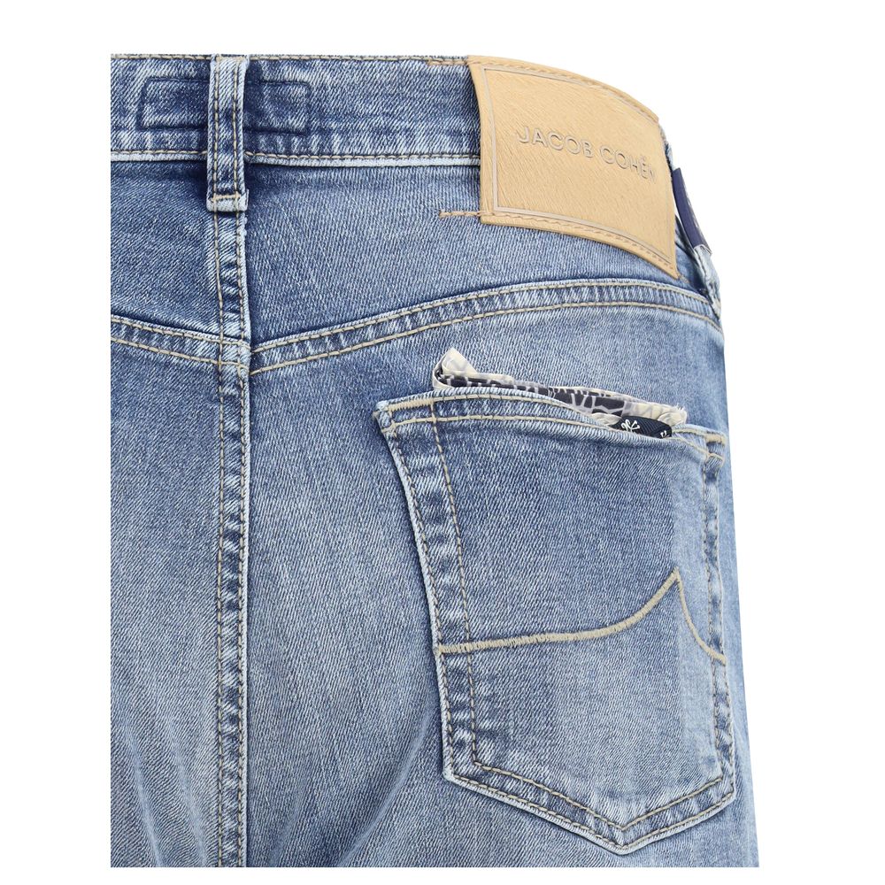 Blå bomullshögar med lös passform