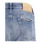 Blå bomullshögar med lös passform