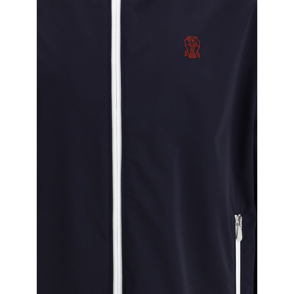 Blå Polyamid Skaljacka - Brunello Cucinelli