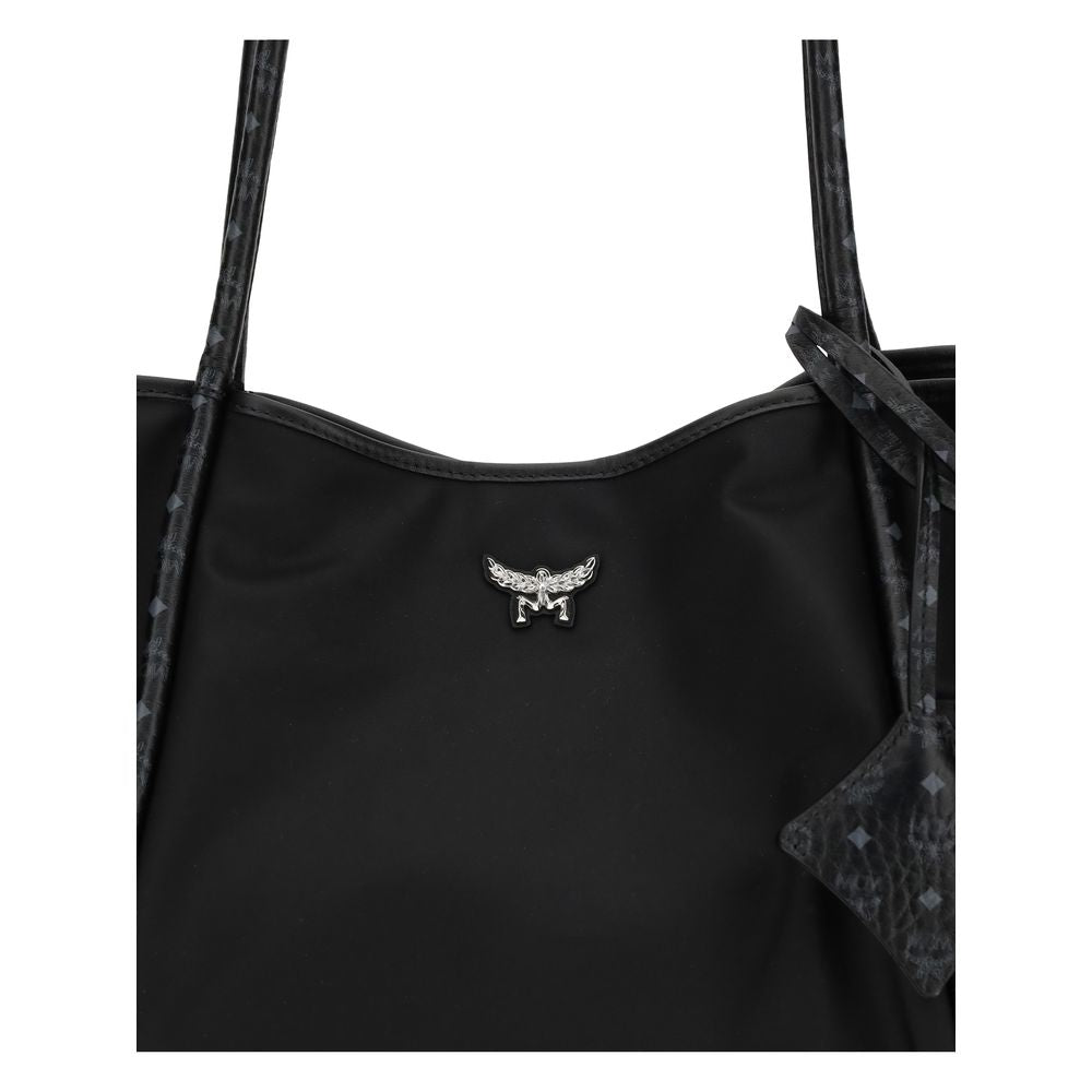 Black Fabric Shoulder Bag with ECONYL® Reclaimed Nylon