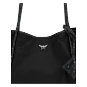 Black Fabric Shoulder Bag with ECONYL® Reclaimed Nylon