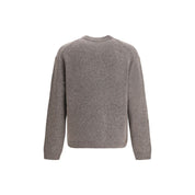 Gray Wool Sweatshirt with Fox Intarsia