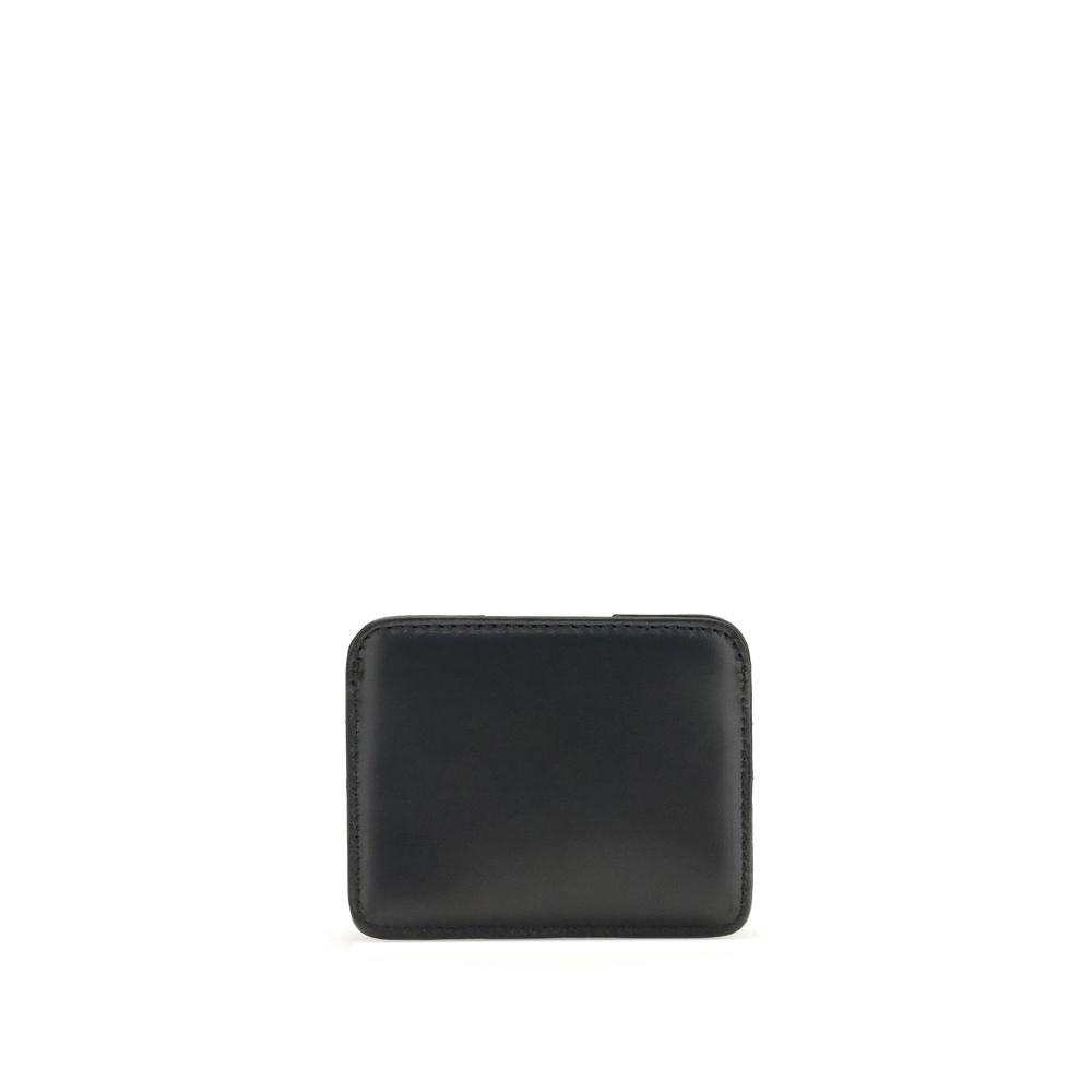 Svart korthållare i kalvskinn med Orb-logotyp