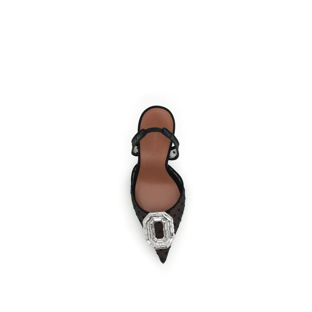 Camelia Sling 105 Polka-Dot Lace Pumps av Amina Muaddi