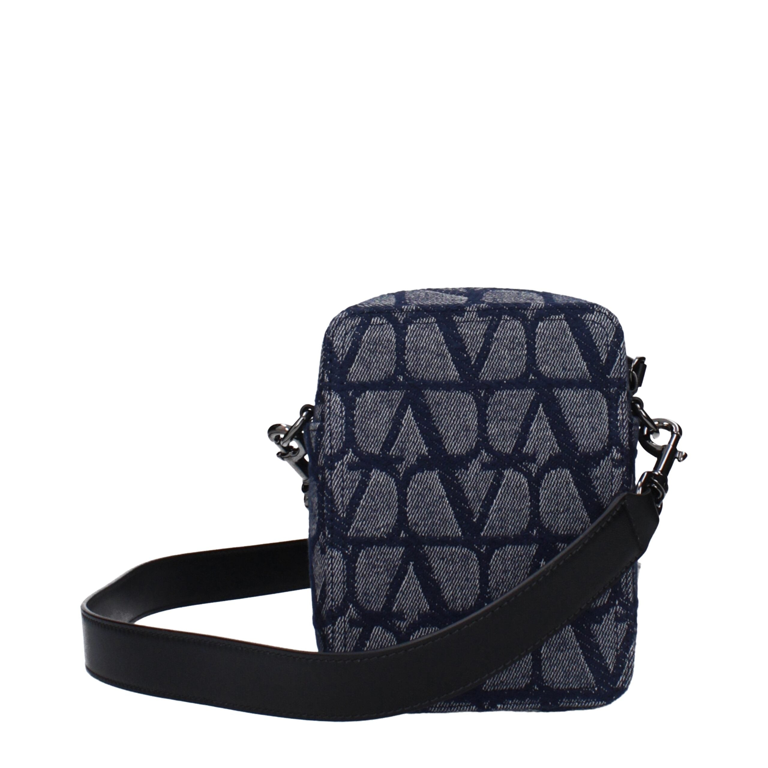 Valentino Garavani Blue Fabric Crossbody Bag with Logo