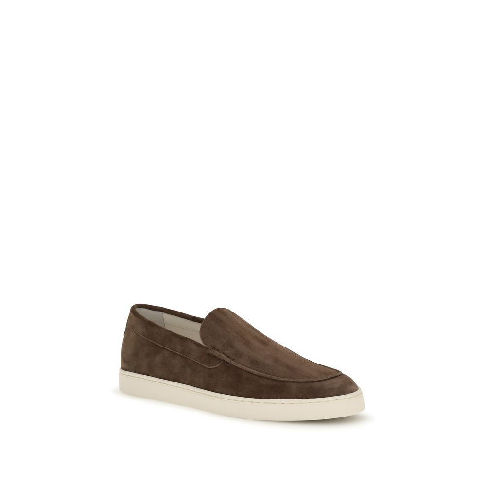 Brunello Cucinelli Brown Suede Slip-On Loafers