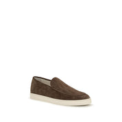 Brunello Cucinelli Brown Suede Slip-On Loafers