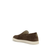 Brunello Cucinelli Brown Suede Slip-On Loafers