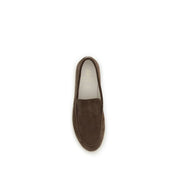 Brunello Cucinelli Brown Suede Slip-On Loafers