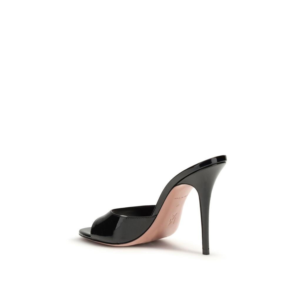 Svart kalvskinnssandaler med stilettohäl, modell Bos Taurus