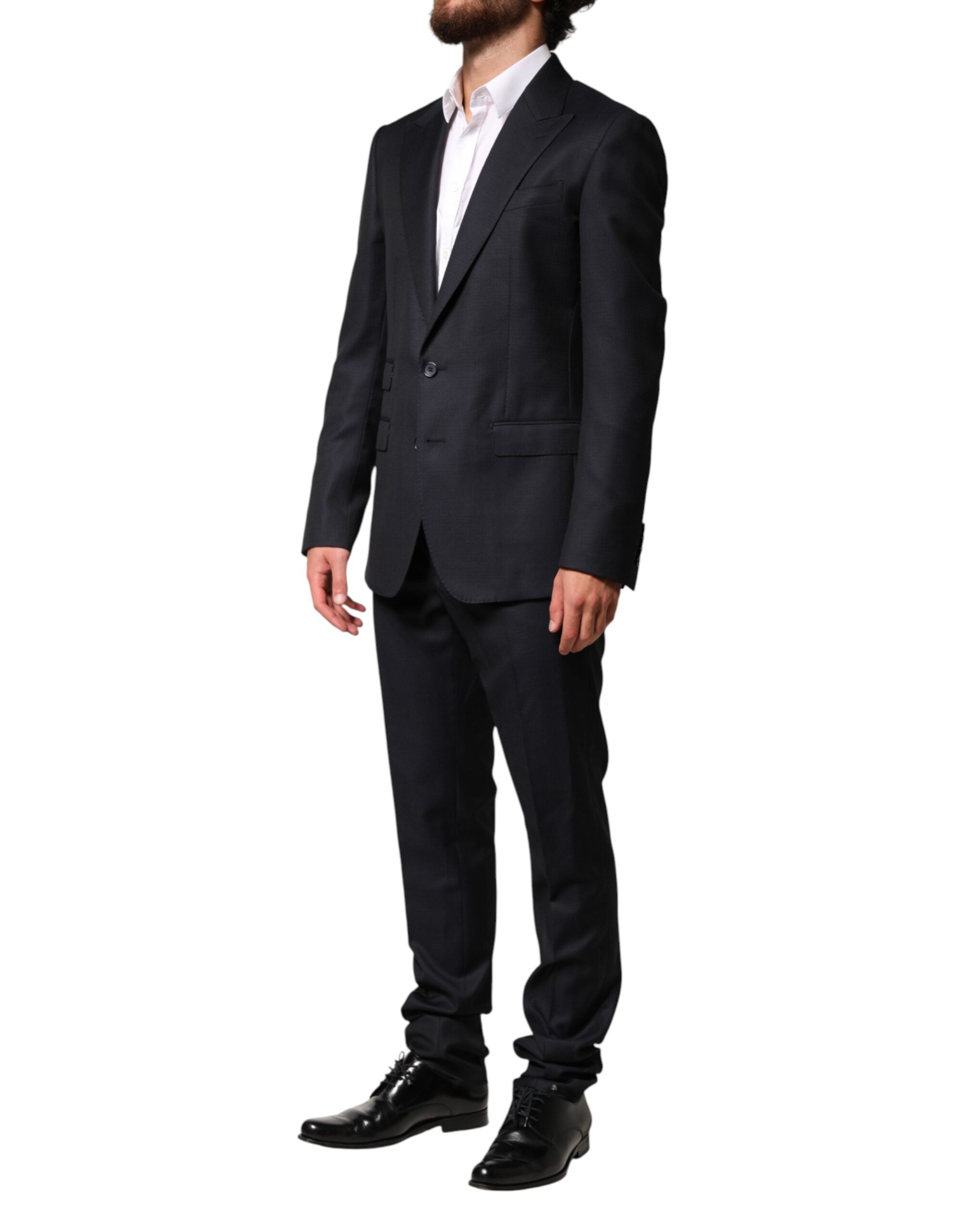 Black Wool Single Breasted Suit - Dolce & Gabbana