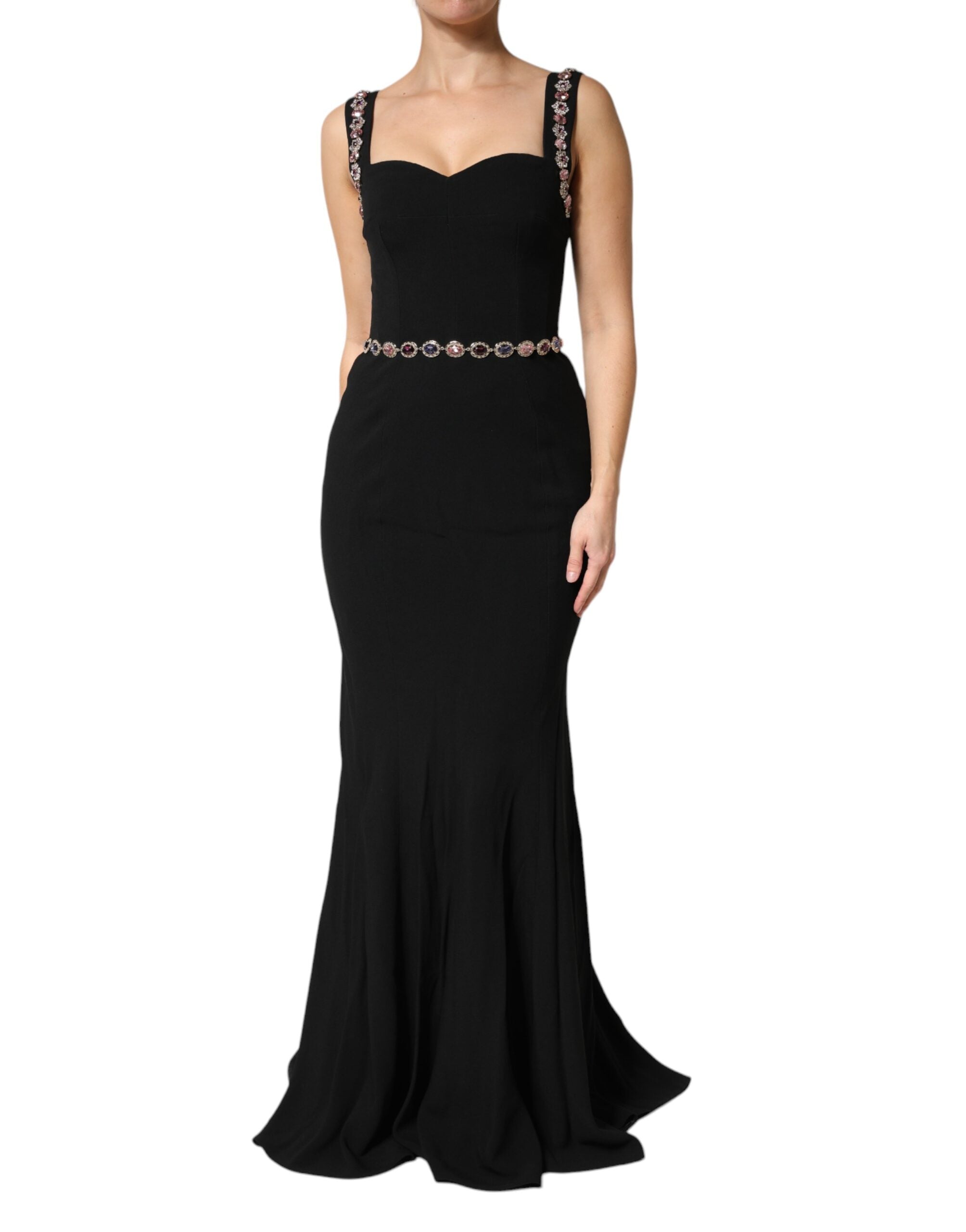 Black Embellished Mermaid Gown Dress