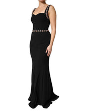 Black Embellished Mermaid Gown Dress