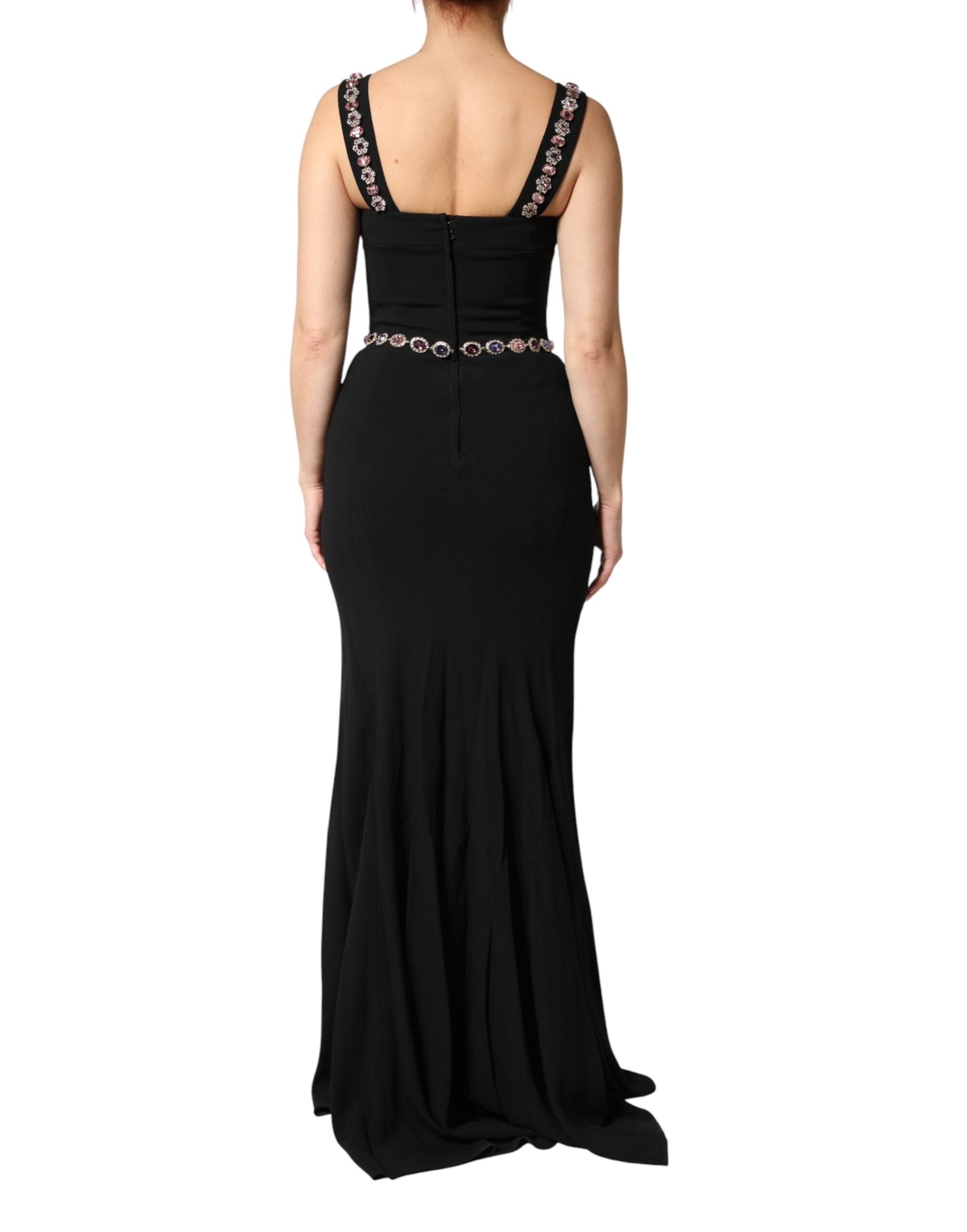 Black Embellished Mermaid Gown Dress