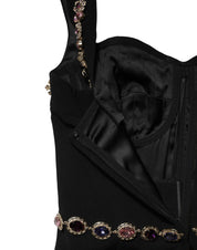 Black Embellished Mermaid Gown Dress