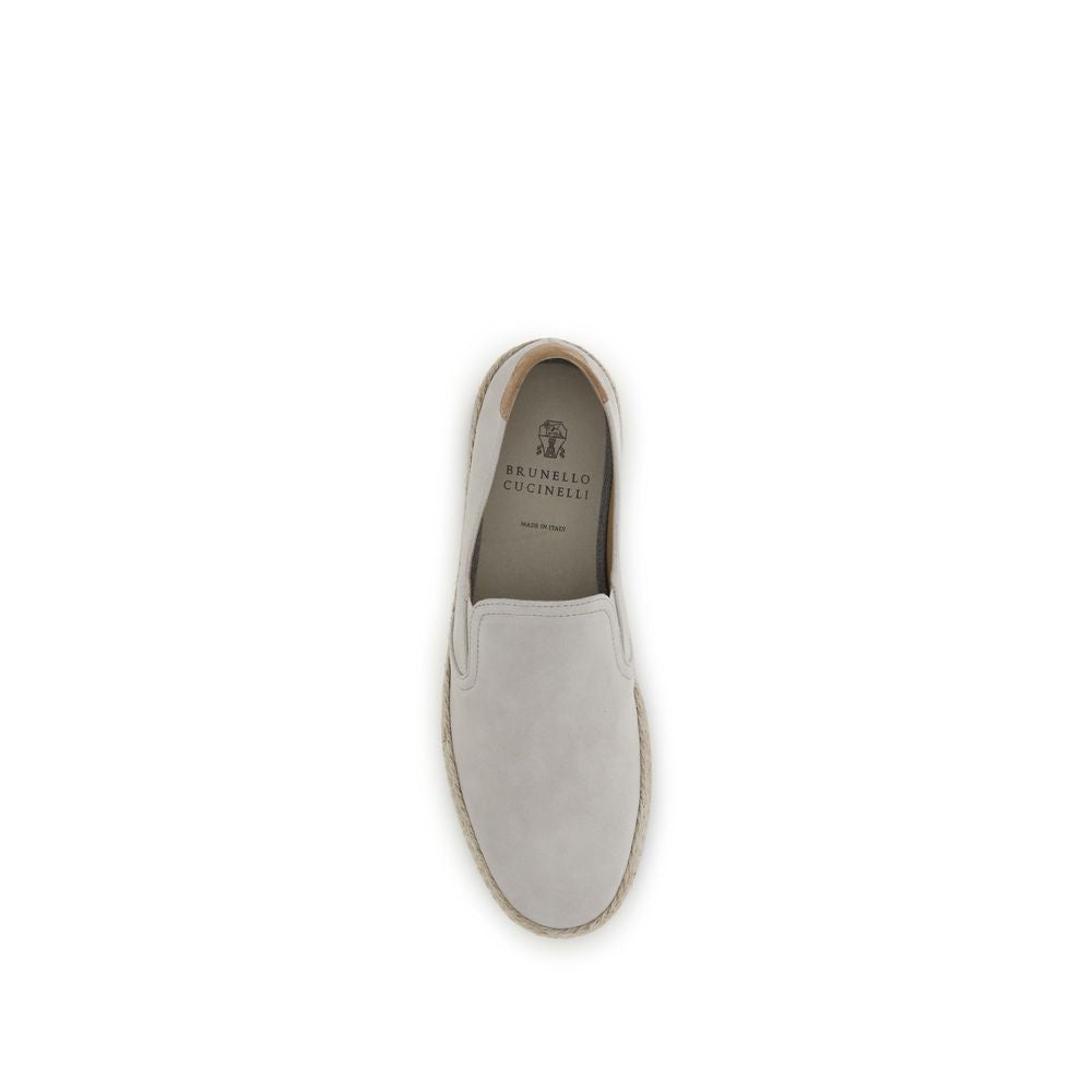 Brunello Cucinelli Gray Suede Low Top Sneakers