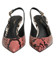 Dolce & Gabbana Multicolor Leather Slingback Heels