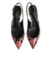 Dolce & Gabbana Multicolor Leather Slingback Heels