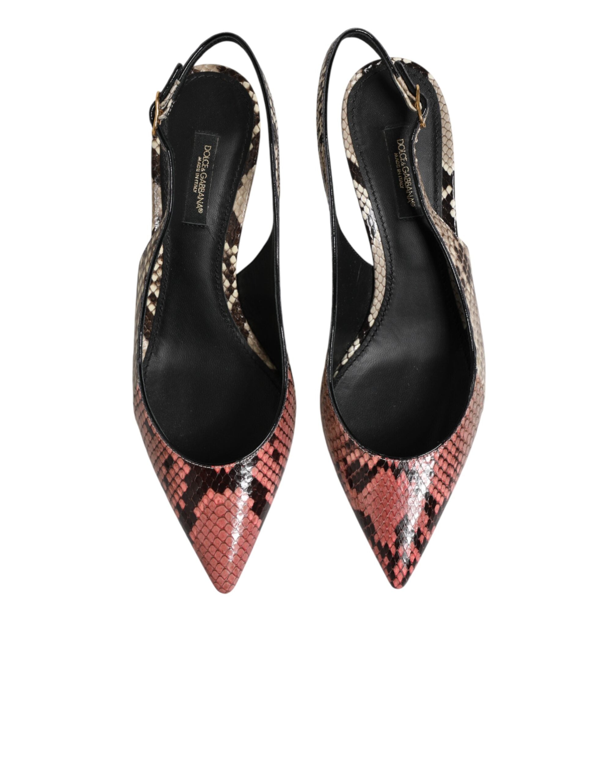 Dolce & Gabbana Multicolor Leather Slingback Heels