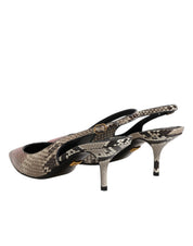 Dolce & Gabbana Multicolor Leather Slingback Heels