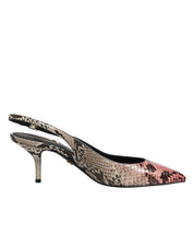 Dolce & Gabbana Multicolor Leather Slingback Heels