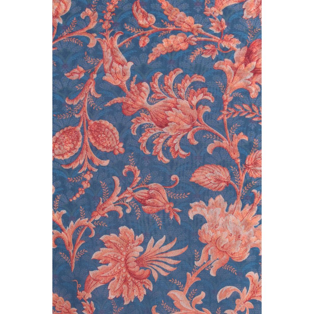 Flerfärgad polyamid midiklänning med blommotiv