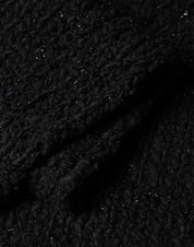 Svart ullfransad halsduk med omlott