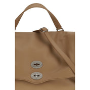 Brown Calf Leather Postina Daily Shoulder Bag
