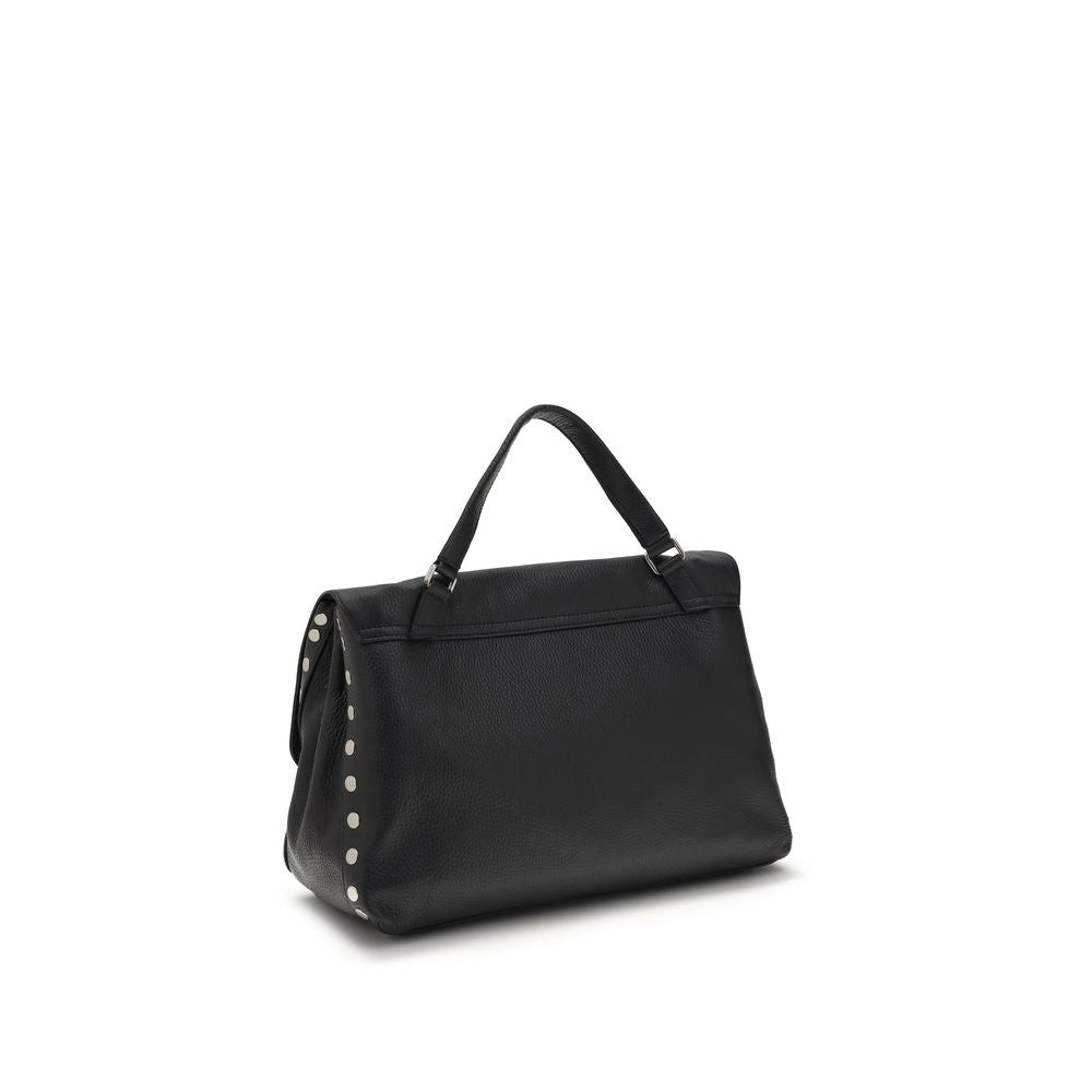 Blue Calf Leather Shoulder Bag with Swivel Hook Closure