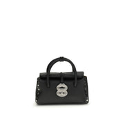 Black Calf Leather Handbag with Magnetic Closure - Zanellato