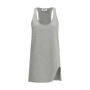 The Attico Gray Cotton Cut-Out Mini Dress