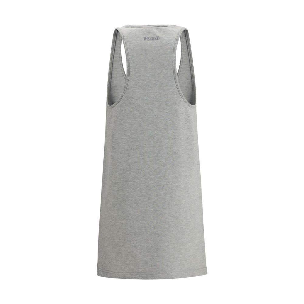 The Attico Gray Cotton Cut-Out Mini Dress