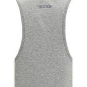 The Attico Gray Cotton Cut-Out Mini Dress