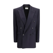 Blue Wool Double-breasted Coat