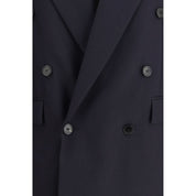 Blue Wool Double-breasted Coat