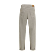 Gröna bomulls jeans med raka ben - Brunello Cucinelli
