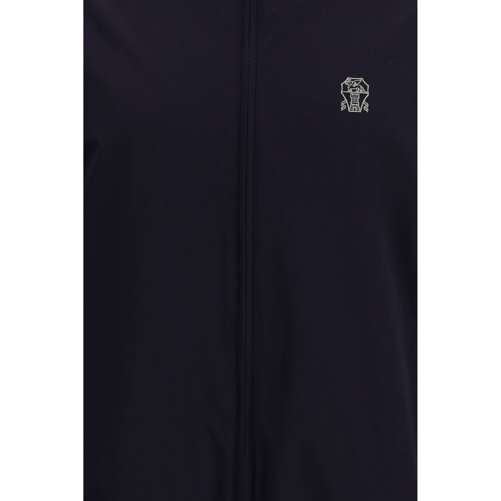 Blå vändbar skaljacka i polyamid